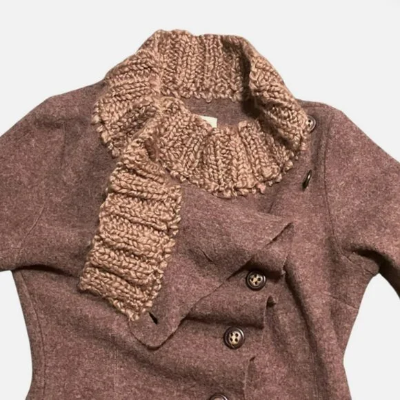 Anthropologie Gro Abrahamsson Arslan Asymmetric Wool Cardigan - Size S - Picture 6 of 10